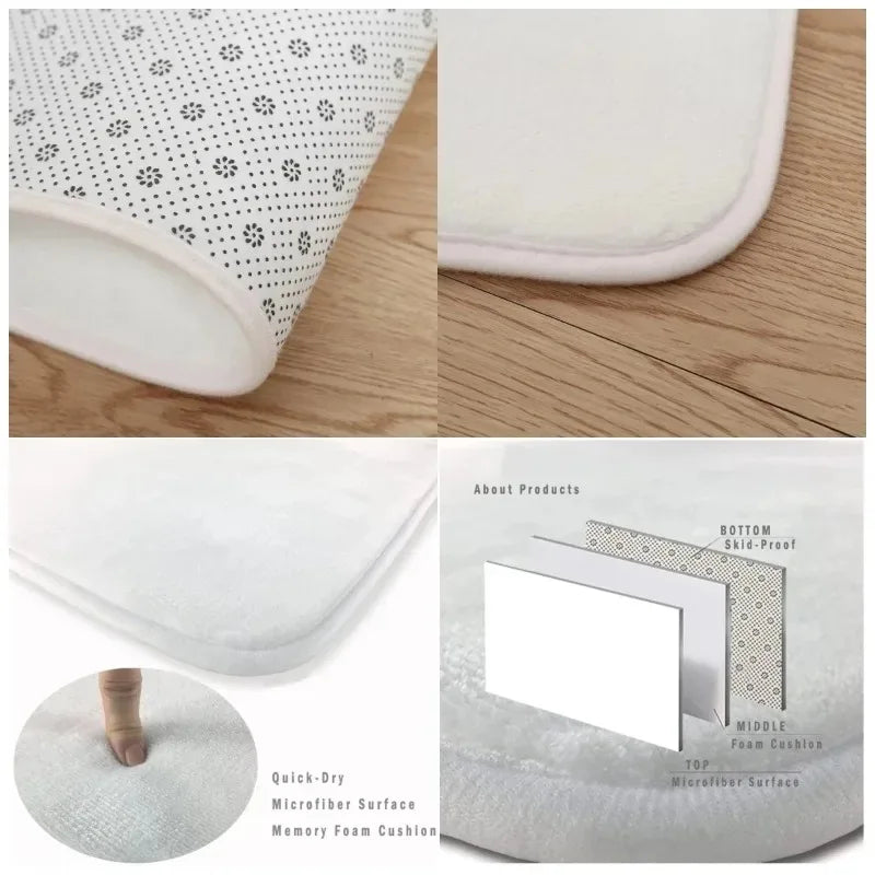 Cute Cat Pattern Entrance Door Mat Welcome Mat Bathroom Kitchen Non-slip Floor Carpet Washable Bedroom Home Decoration Small Rug