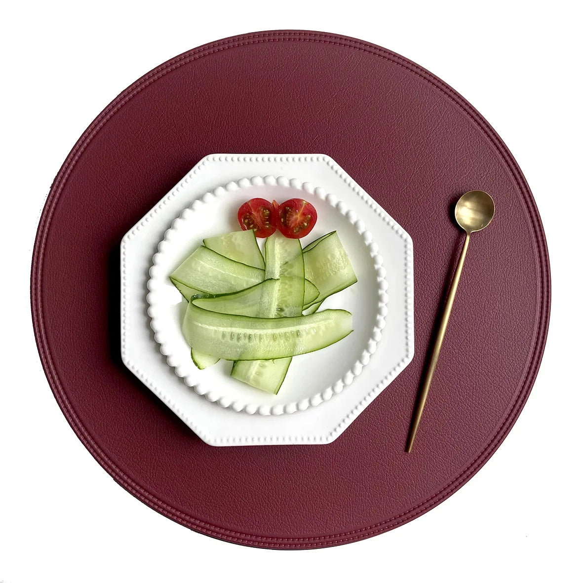 Faux Leather Round Placemats – Insulated Table Mats (1 / 4 / 6 Pack)