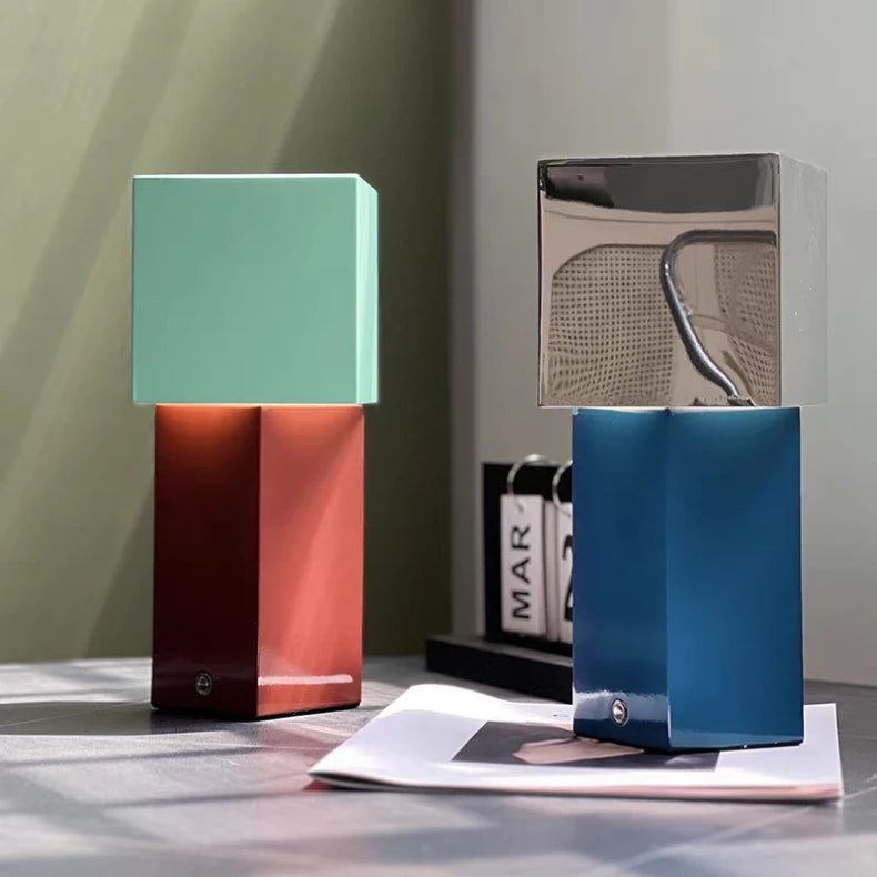 New Blue Chrome Green Brown Metal Table Light Dimmable For Bedroom Parlor Shop Desk LED Lamp EU AU US Adapter Plug