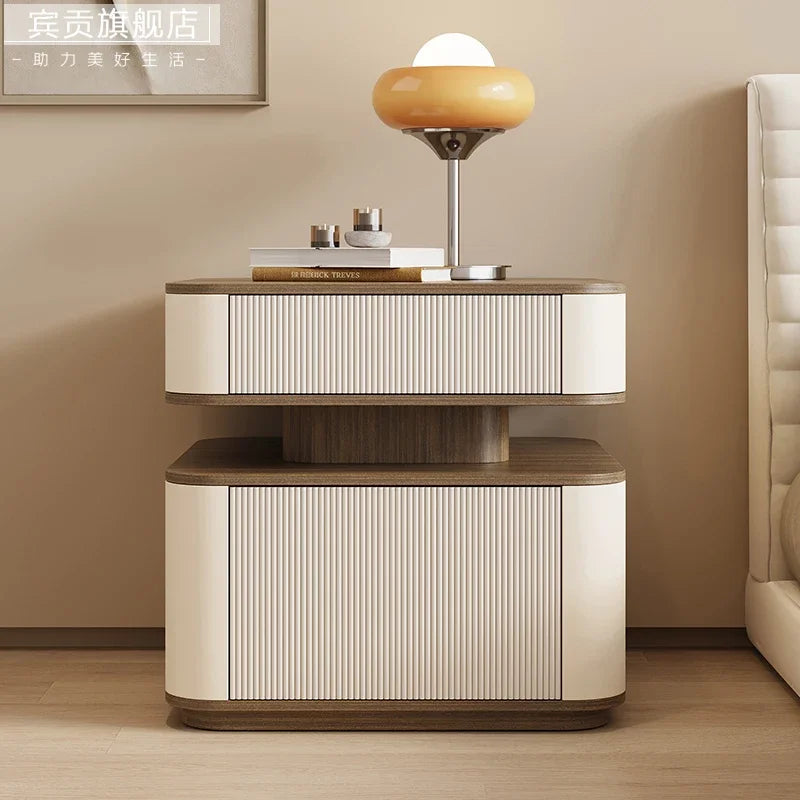 Minimalist Simple Aesthetic Bedside Table With Drawers Nordic Storage Nightstand Space Saving Mesa De Noche Bedroom Furniture