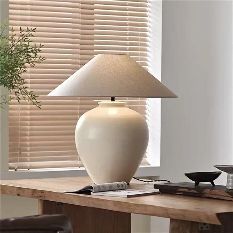 CEDRIC Contemporary Ceramic Table Lamp American Retro Creativity Living Room  Study Villa Hotel Homestay Desk Light