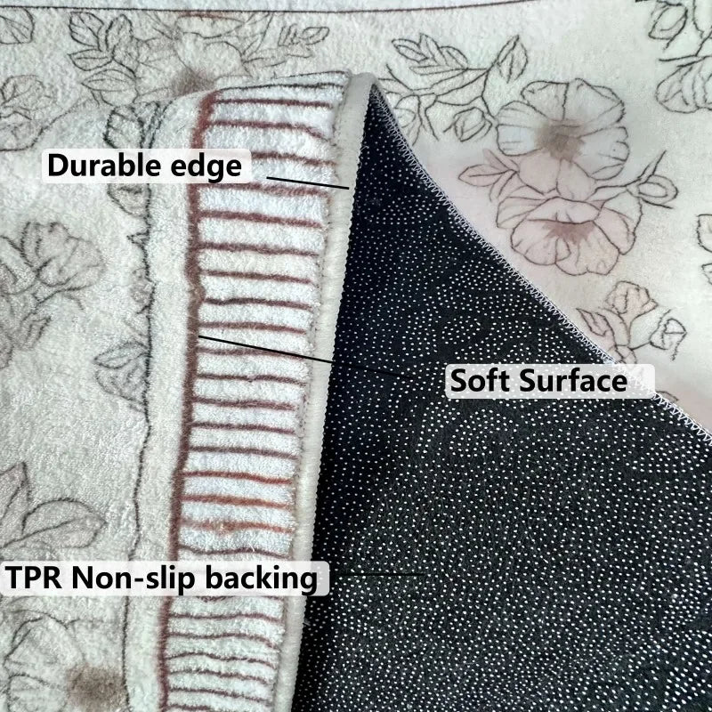 VIKAMA Coin Faux Cashmere Carpet Bathroom Absorbent Non-slip Pad Bedroom Decorative Bedside Rug Dirty Resistant Home Decorating