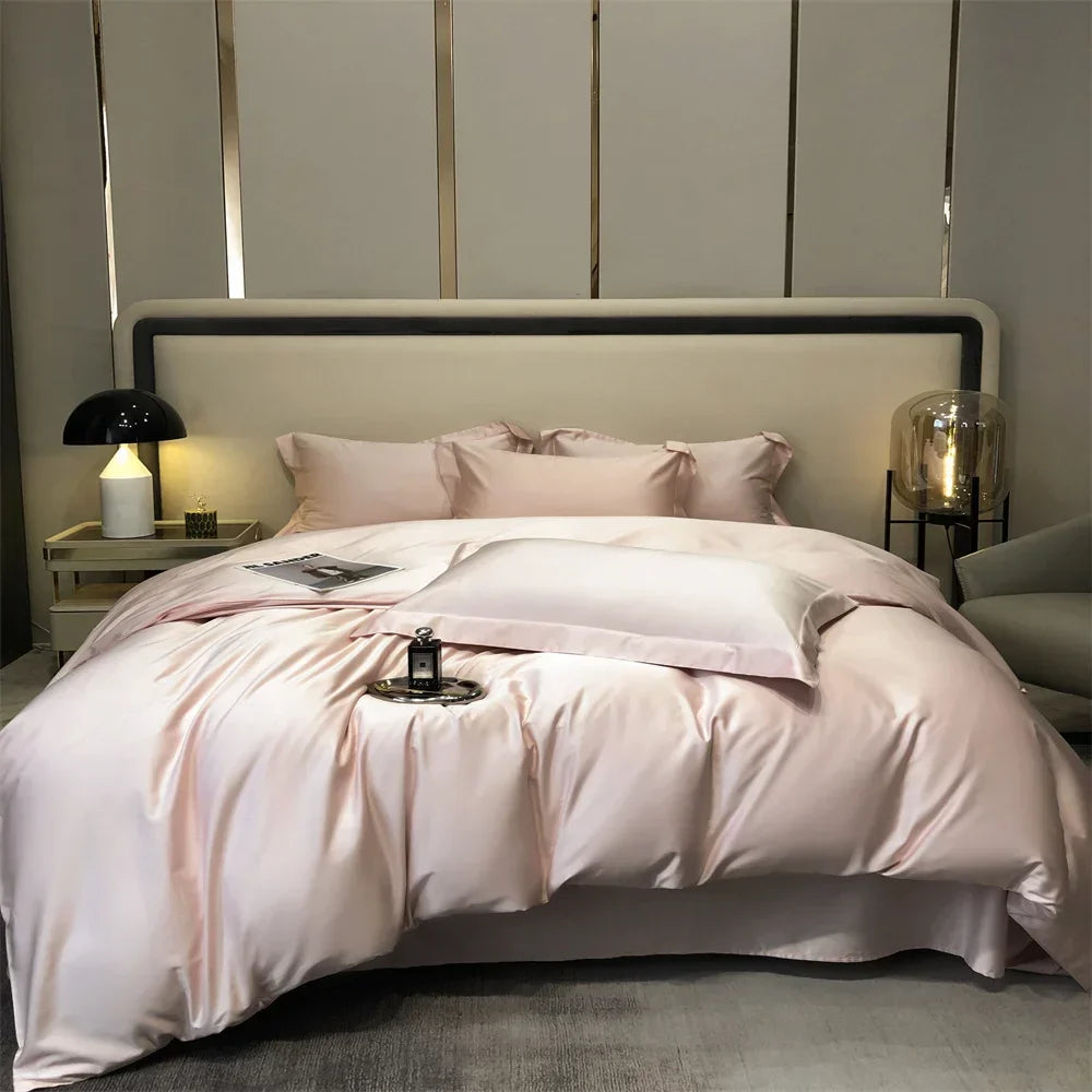 Svetanya Pure Egyptian Cotton Bedding Sets Bed Linens Solid Color Sheet Pillowcase Duvet Cover Queen King Underwear