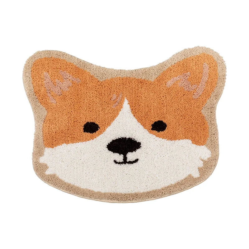 VIKAMA Maltese Cute Dog Short Plush Bedroom Bedside Girly Carpet Bathroom Absorbent Wearable Floor Mat Home Decoration