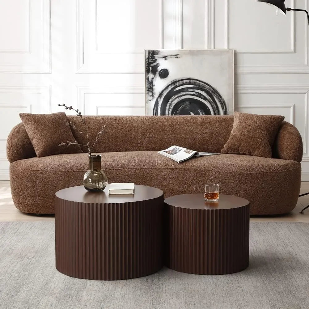 Modern Boucle Curved Sofa Couch 3 Seater Comfy Cloud Upholstered 3 Seat Leisure Cushion Sectional Sofa for Home Living Room