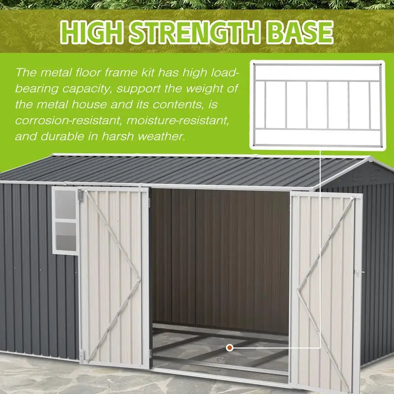 Heavy-Duty Steel Storage Shed – 8 ft × 12 ft with Window