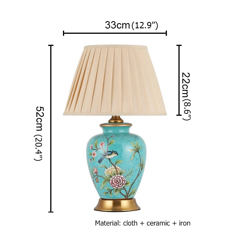 Ceramic Table Lamp Desk Light Luxury Modern LED Pattern Design  For Home Bedroom Living Room