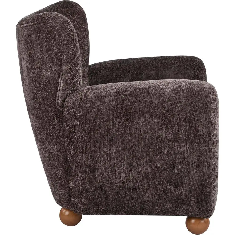 Wingback Accent Chair – Upholstered Armchair with Curved Back & Wood Legs