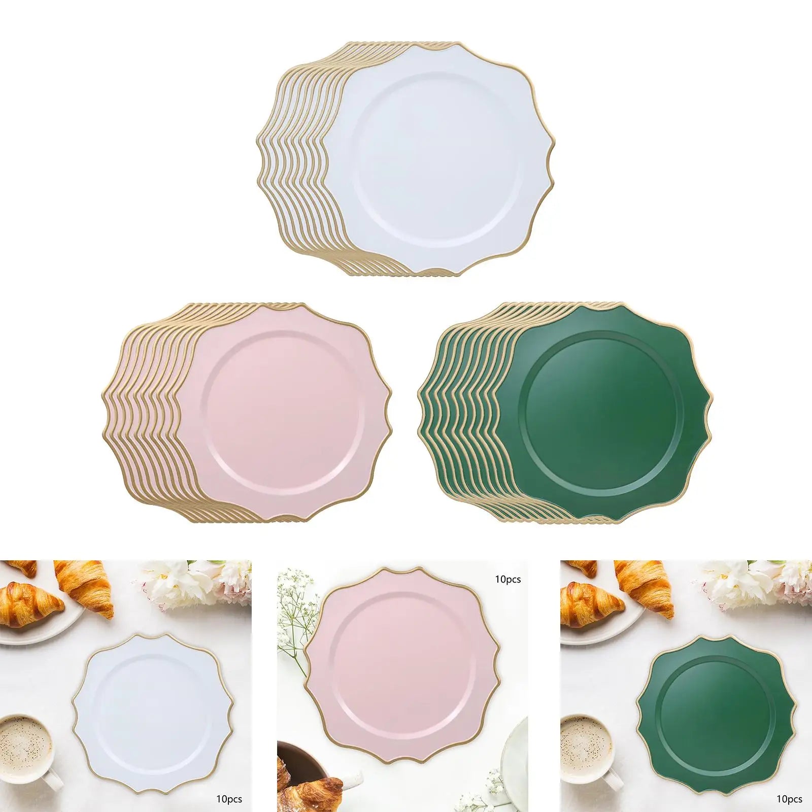 Charger Plates Tableware Set – Decorative Serving Plates (10-Pack)