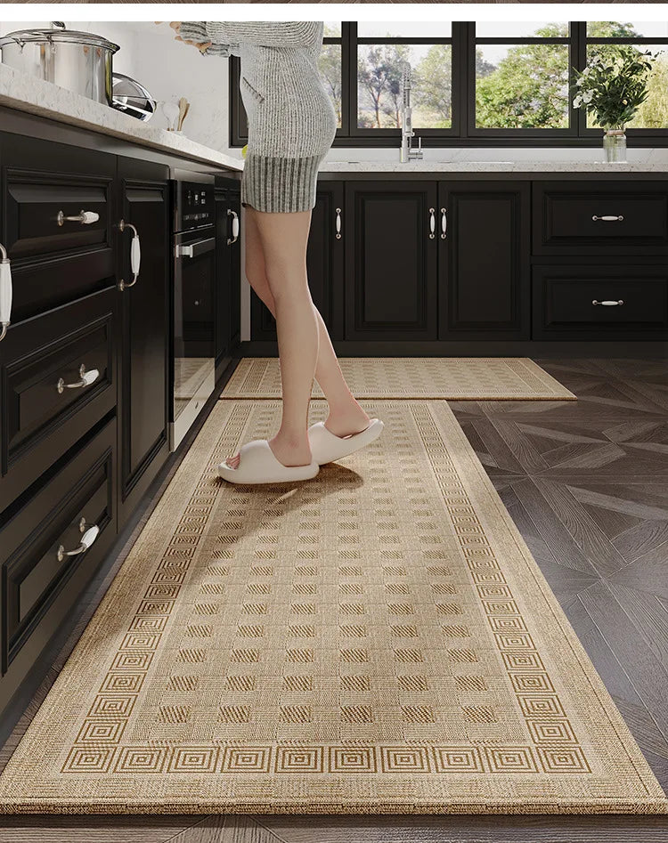 Japanese Kitchen Mat Long Rug Absorbs Water and Oil, Quick-drying, Non-slip Floor Mats, Anti-fall and Dirt-resistant Doormat