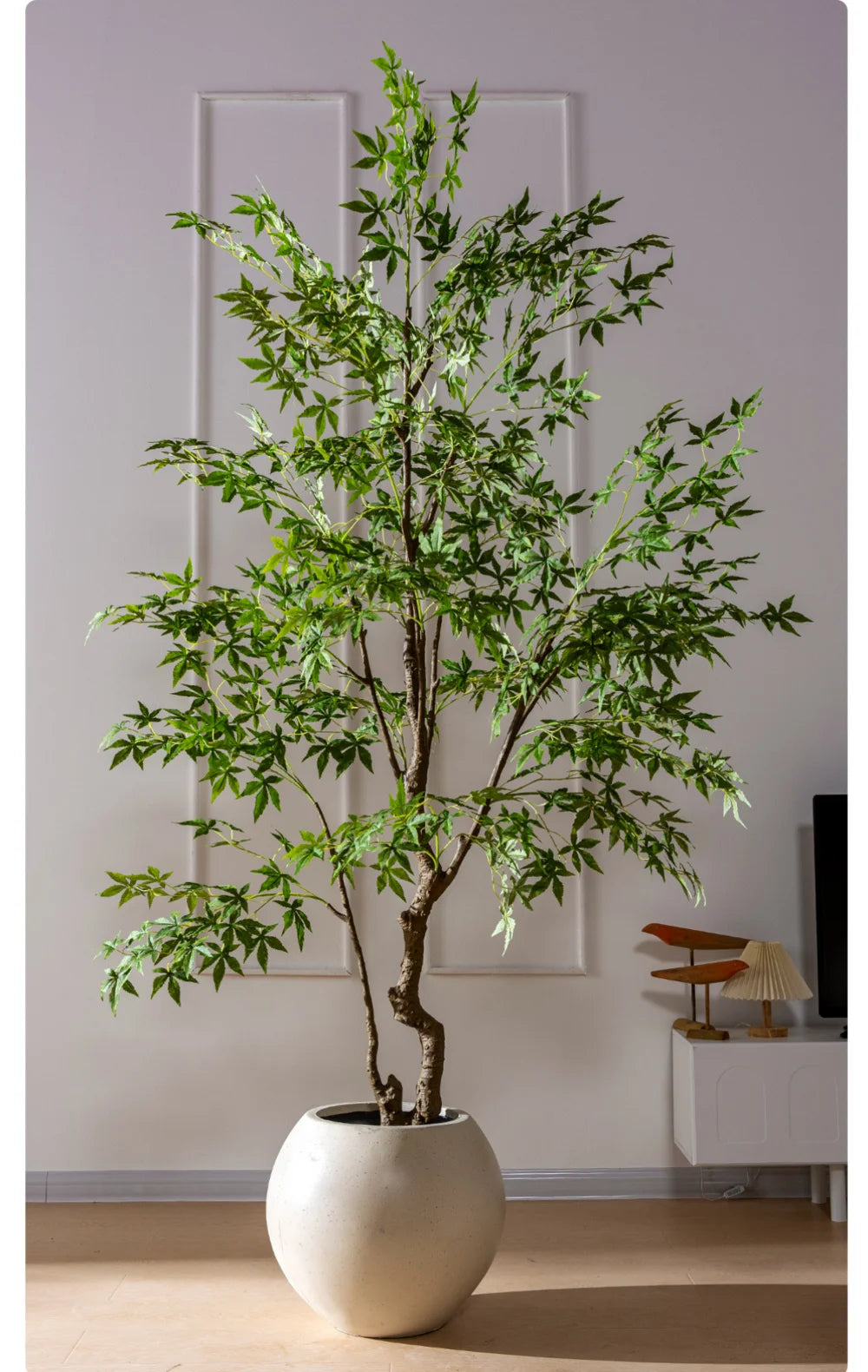 Artificial Maple Tree Red Maple Fake Tree Large Indoor Potted Plant Home Living Room Window Display Decoration Floor Greenery