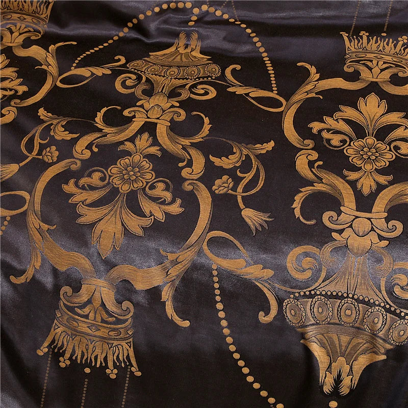 Luxury Satin Jacquard Single Double Duvet Cover Set High End European Wedding King Size Bedding Set Queen Size Quilt Cover Set