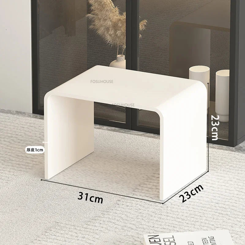 Nordic Acrylic Makeup Stool – Transparent Shoe Changing Bench