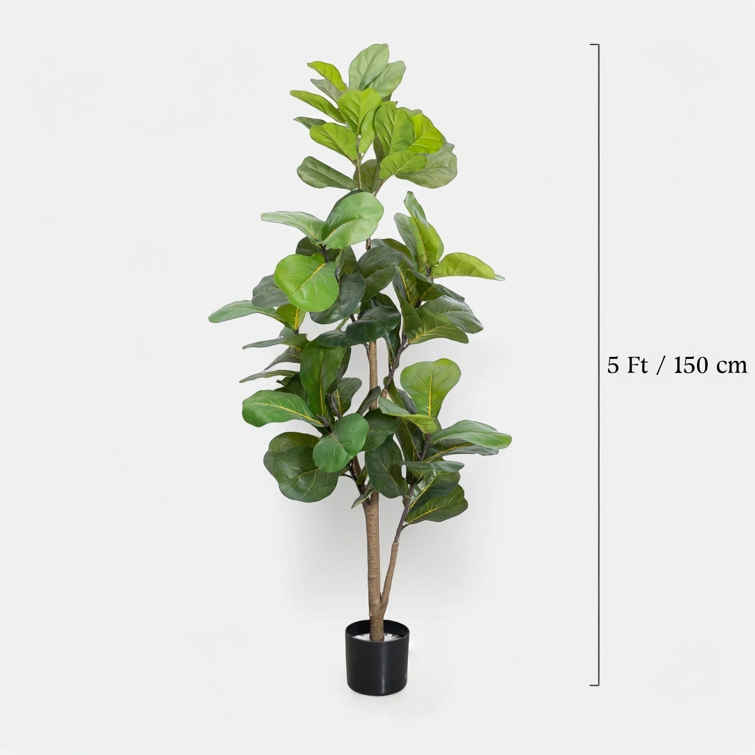 150cm Large Artificial Ficus Tree Artificial Plant Faux Fiddle Leaf Fig Tree for Room Home & Office Indoor&Outdoor Decoration