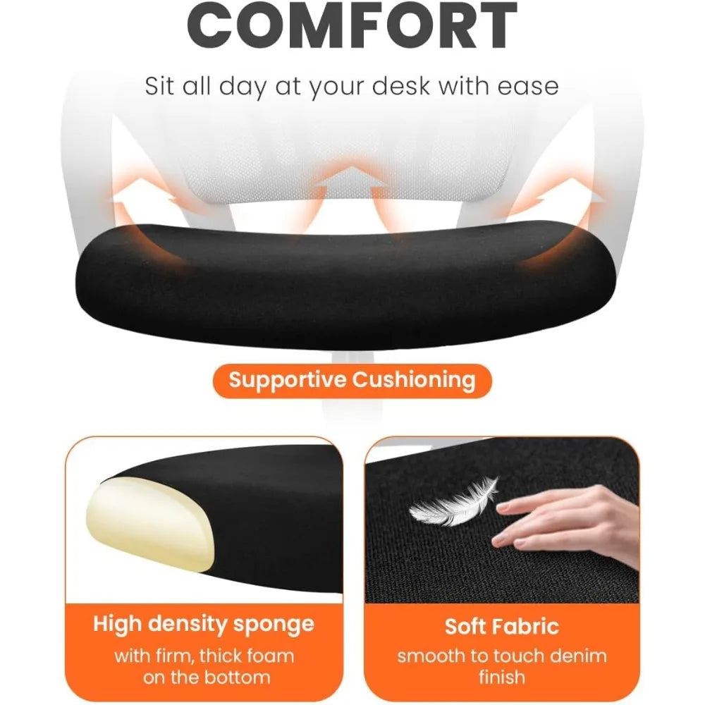 Ergonomic Mid-Back Mesh Office Chair with Adjustable Height and Lumbar Support for Comfortable Swivel Seating