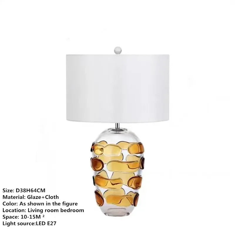 Nordic Modern Glaze Table Lamp Fashionable Art  Iiving Room Bedroom  Hotel LED Personality Originality Desk Light