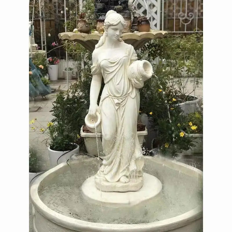 Fiberglass Garden Decoration Beautiful Muse Fountain Mould Concrete Fountain Mould