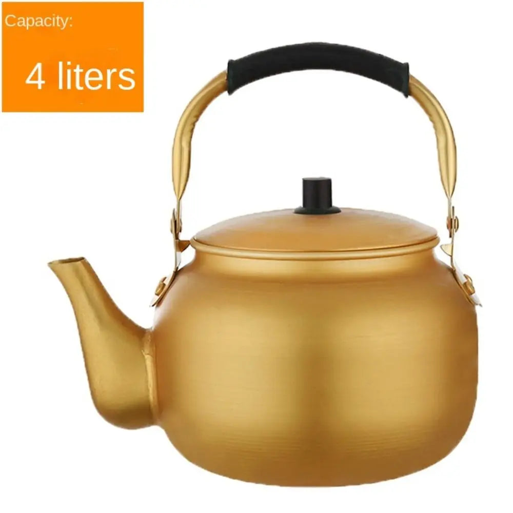 Portable Aluminum Outdoor Kettle – 0.75–4L (Gold Finish)