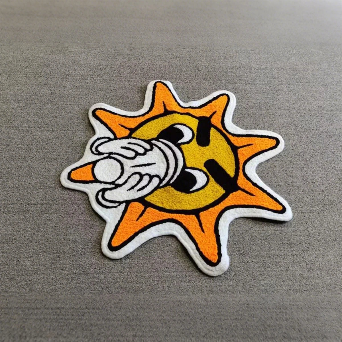 Bedroom Carpet Non-slip Soft Comfortable Floor Mat Yellow Fun Sun Irregular Rug Sofa Living Room Home Decoration Mats