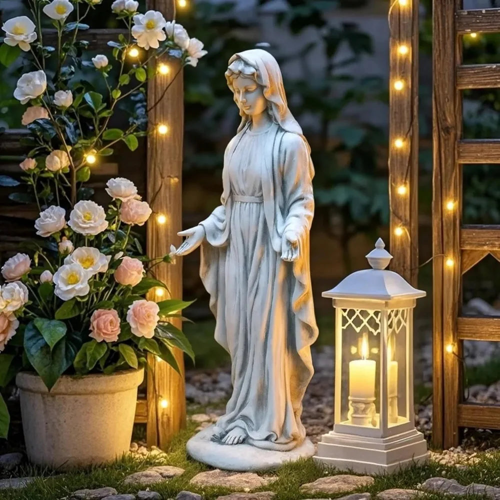 Outdoor Religious Statues: 29.3 Inch Virgin Mary Garden Decor, Catholic Mother Mary Yard Patio Deck Home Blessing