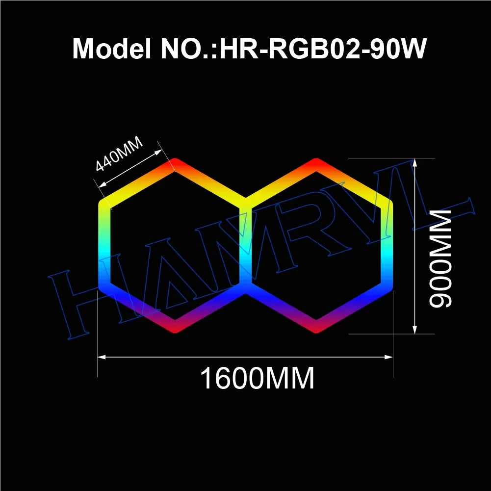 RGB Hexagon LED Garage Light - Hexagon panel light with multi changing music synchronization suitable for gym gaming room party