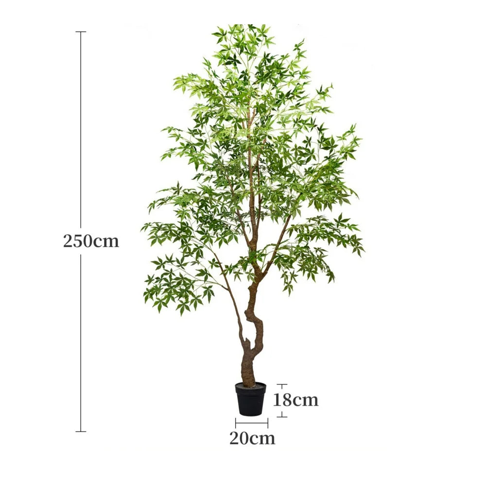 Artificial Maple Tree Red Maple Fake Tree Large Indoor Potted Plant Home Living Room Window Display Decoration Floor Greenery