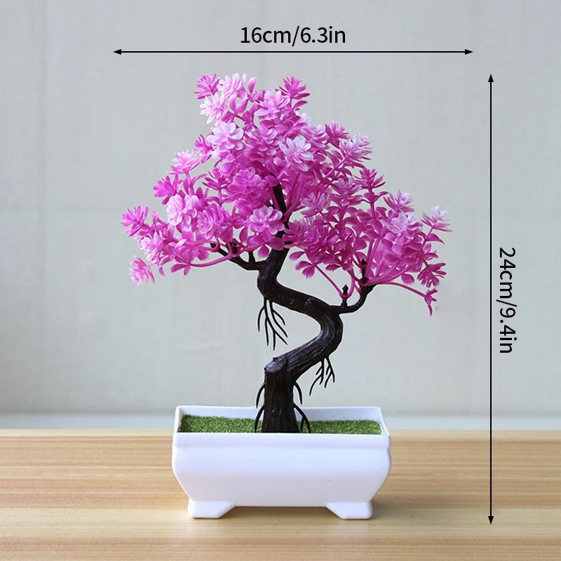 Artificial Potted Flowers Plants Bonsai Fake Plant Flower Potted Ornaments for Garden Small Simulated Tree Home Decor Supplies