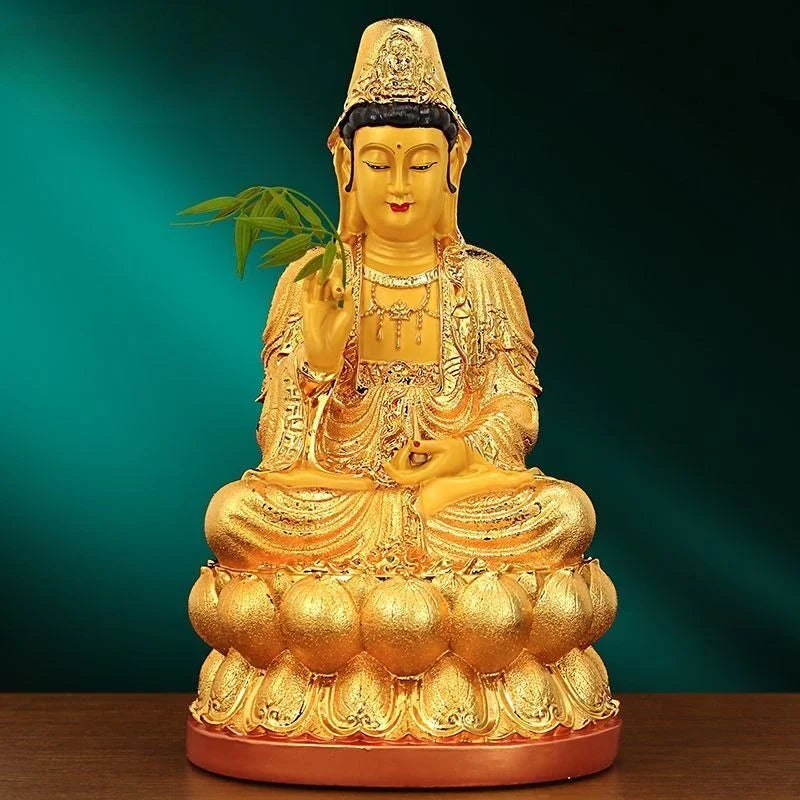 Feng Shui Resin Buddha Guanyin Bodhisattva Statue Decoration Home Living Statue