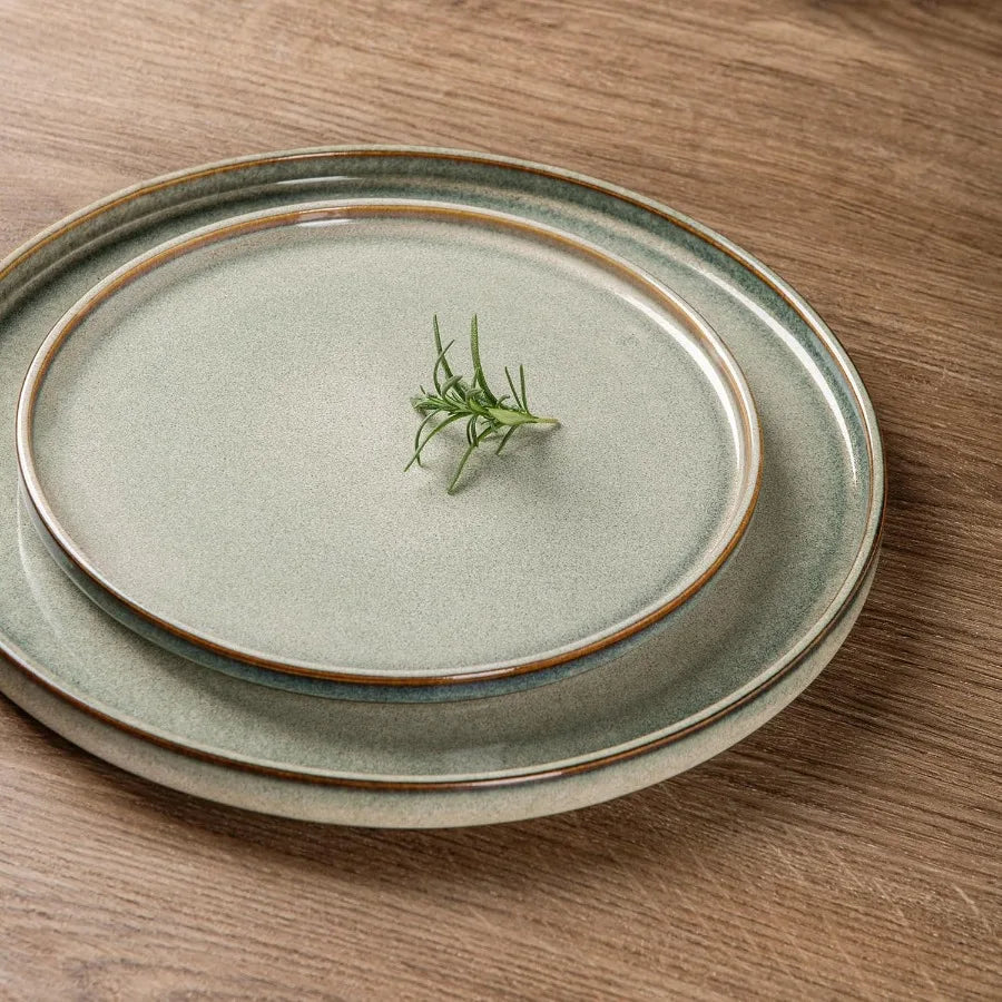 Ceramic Dinnerware Sets Handmade Reactive Glaze Stoneware Plates and Bowls Sets Highly Chip and Crack Resistant Dishwasher and