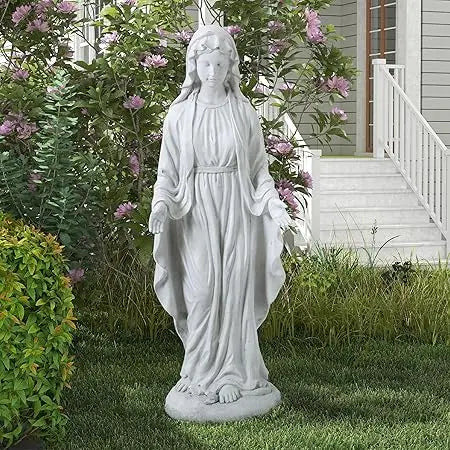 Outdoor Religious Statues: 29.3 Inch Virgin Mary Garden Decor, Catholic Mother Mary Yard Patio Deck Home Blessing