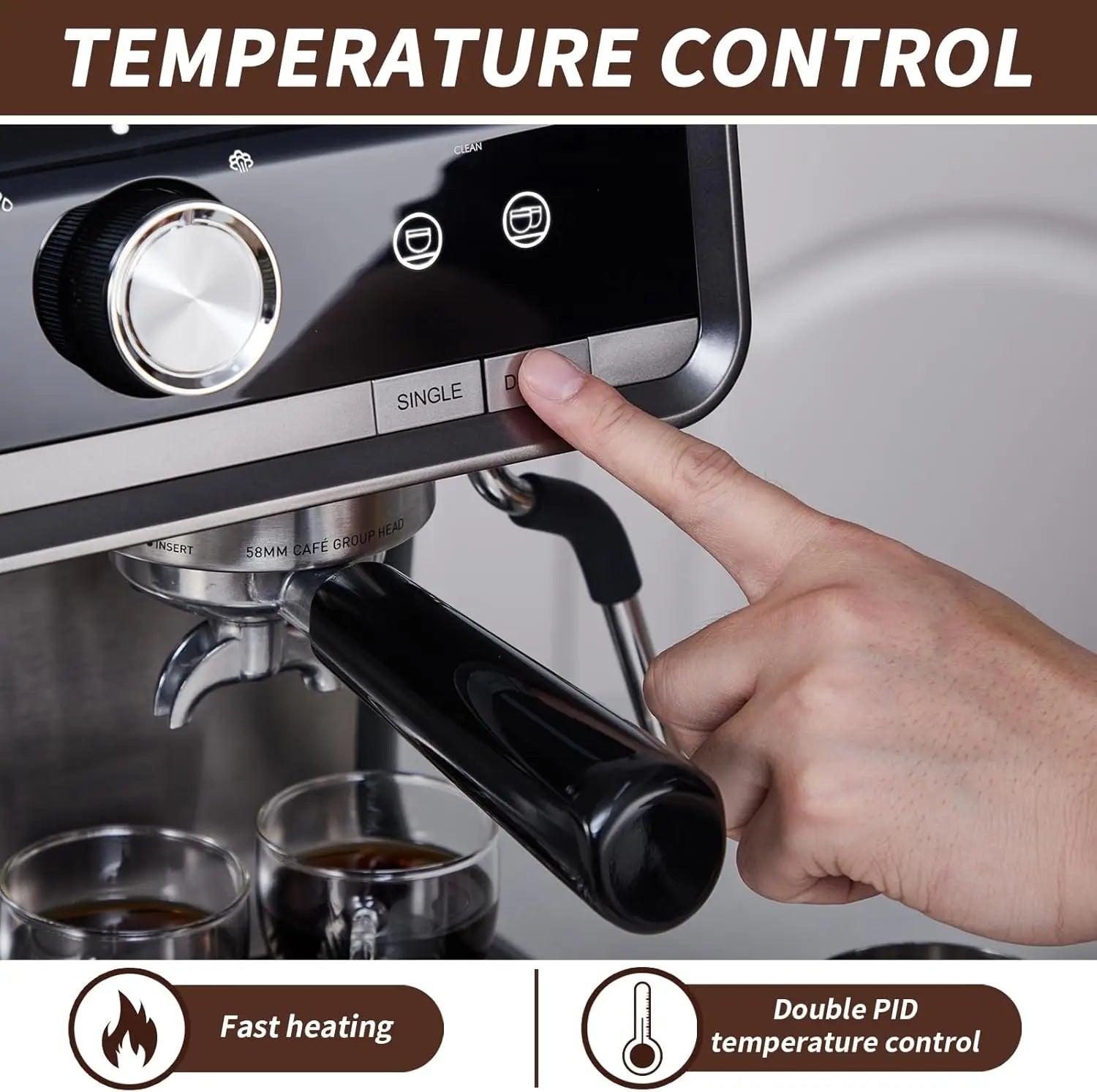 Professional Espresso Machine with Built-In Grinder & Milk Frother – 20 Bar Barista Coffee Maker