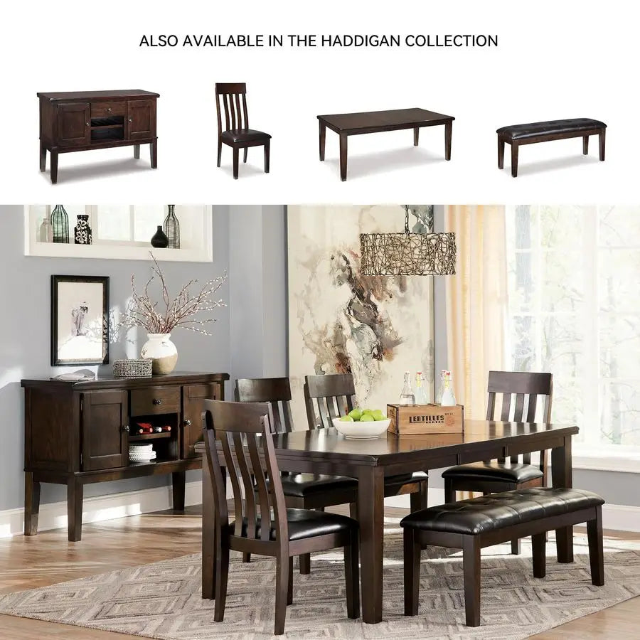 Ashley Haddigan Upholstered Dining Bench – Traditional Dark Brown
