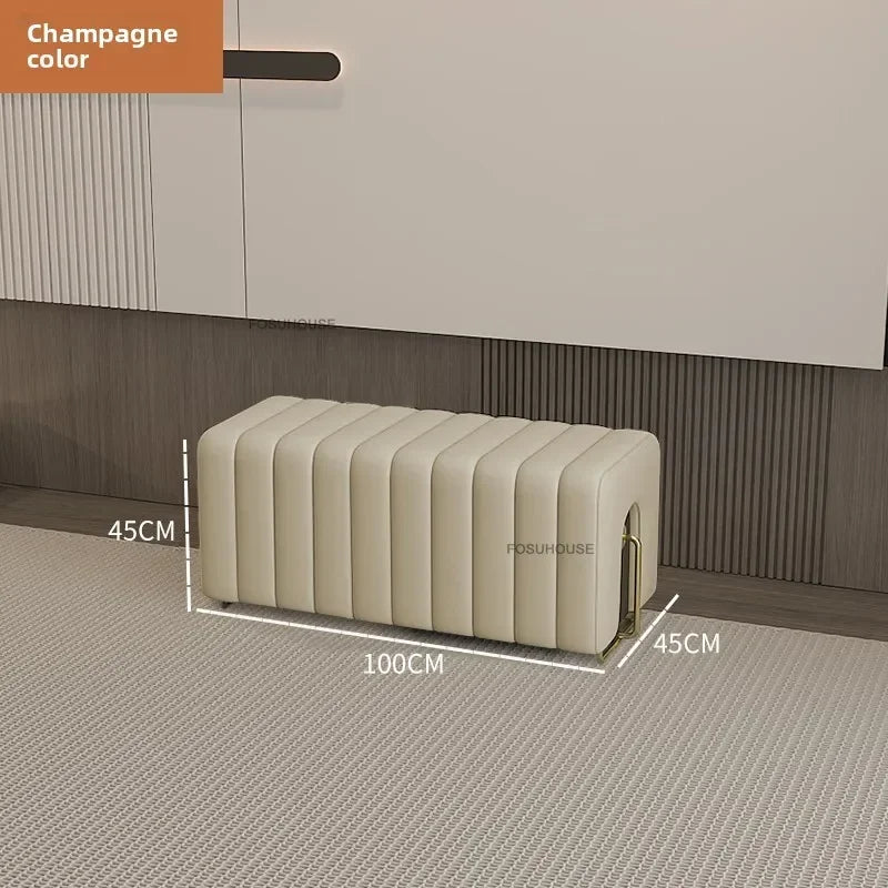 Nordic Luxury Hallway Ottoman Bench – Bedroom End & Shoe Cabinet Bench