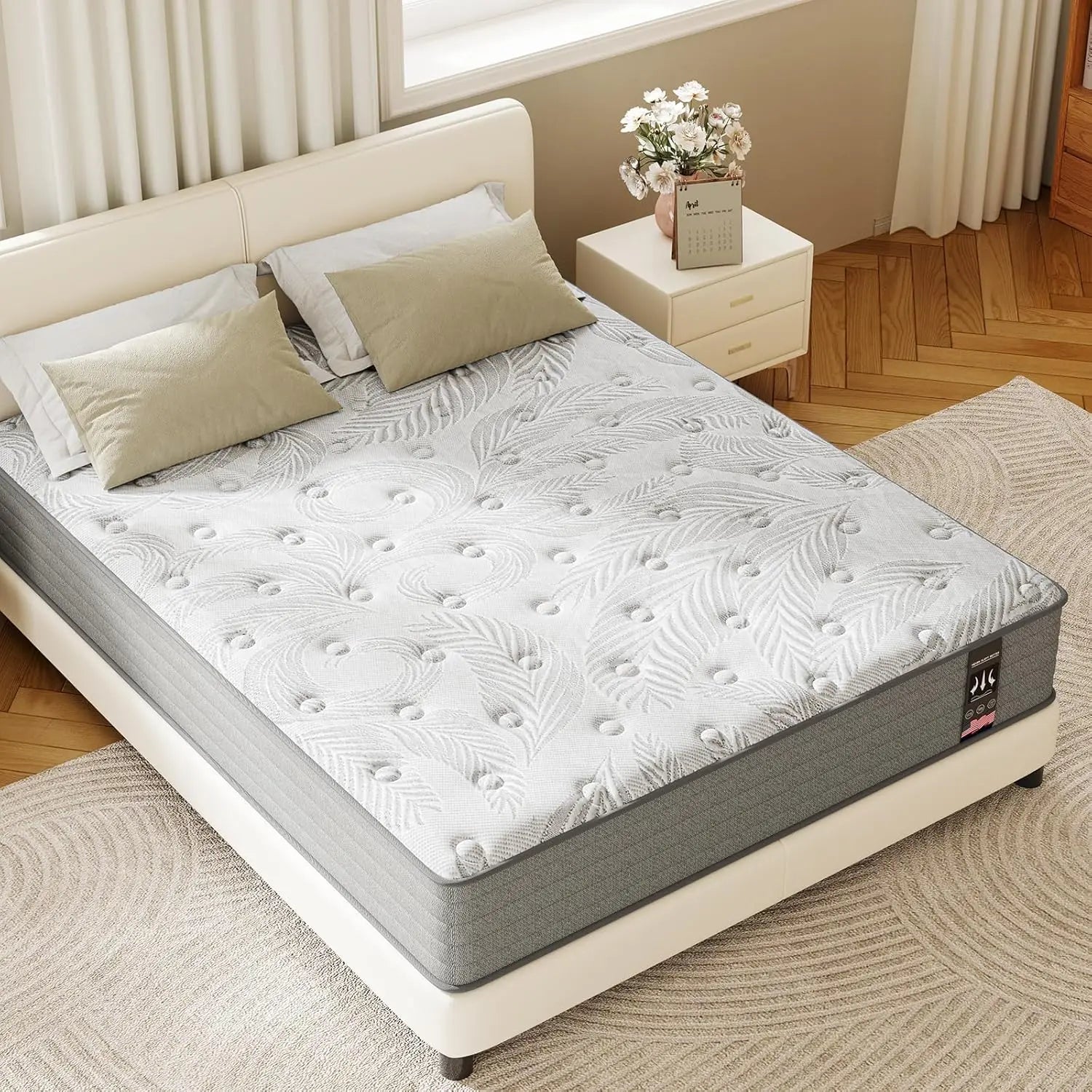 King Size Mattress 12 Inch Gel Memory Foam King Mattress for Cool Night Pressure Relief Medium Firm Feel with Motion Isolating
