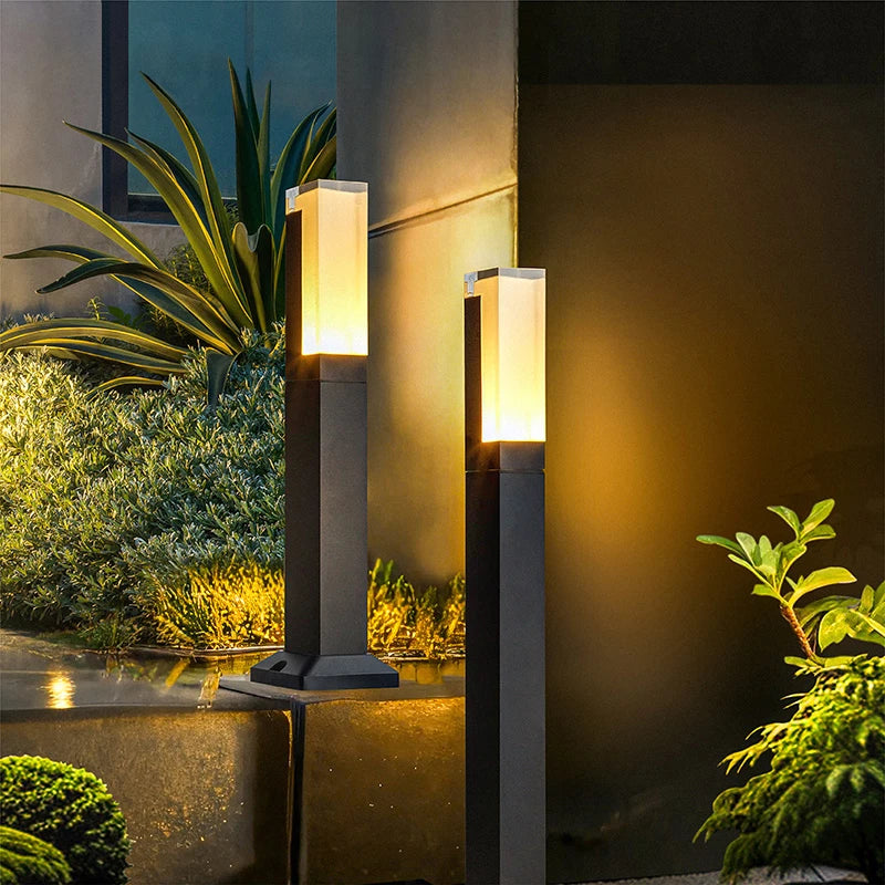 Aluminum Modern minimalist square garden villa park landscape lights, LED lawn lights, outdoor waterproof courtyard lights
