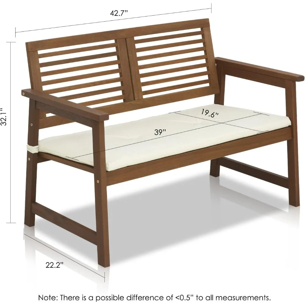 Tioman Hardwood Outdoor Bench in Teak Oil, Natural