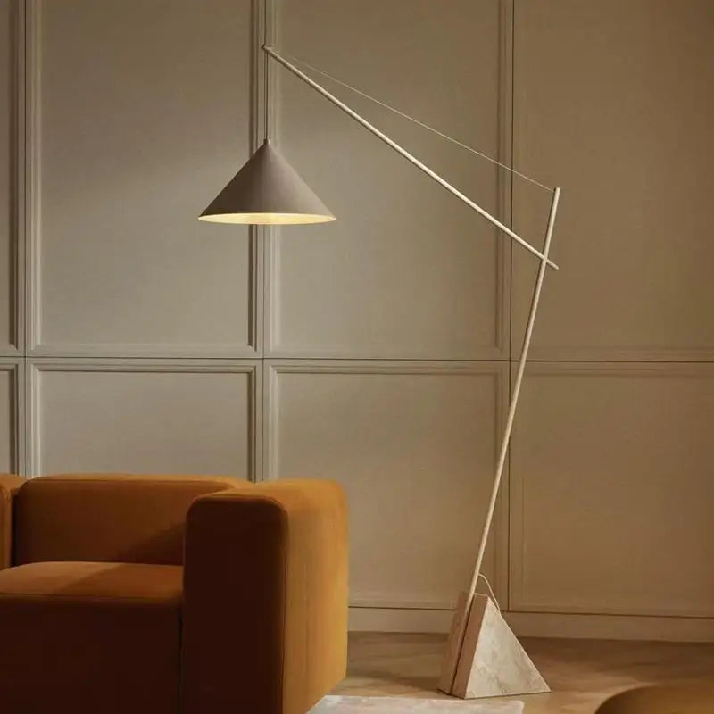 Light French Floor Lamp Nordic Modern Living Room Lamp Bedroom Marble Standing Lamp Fishing Lamp Home Decoration Lamp LED Light