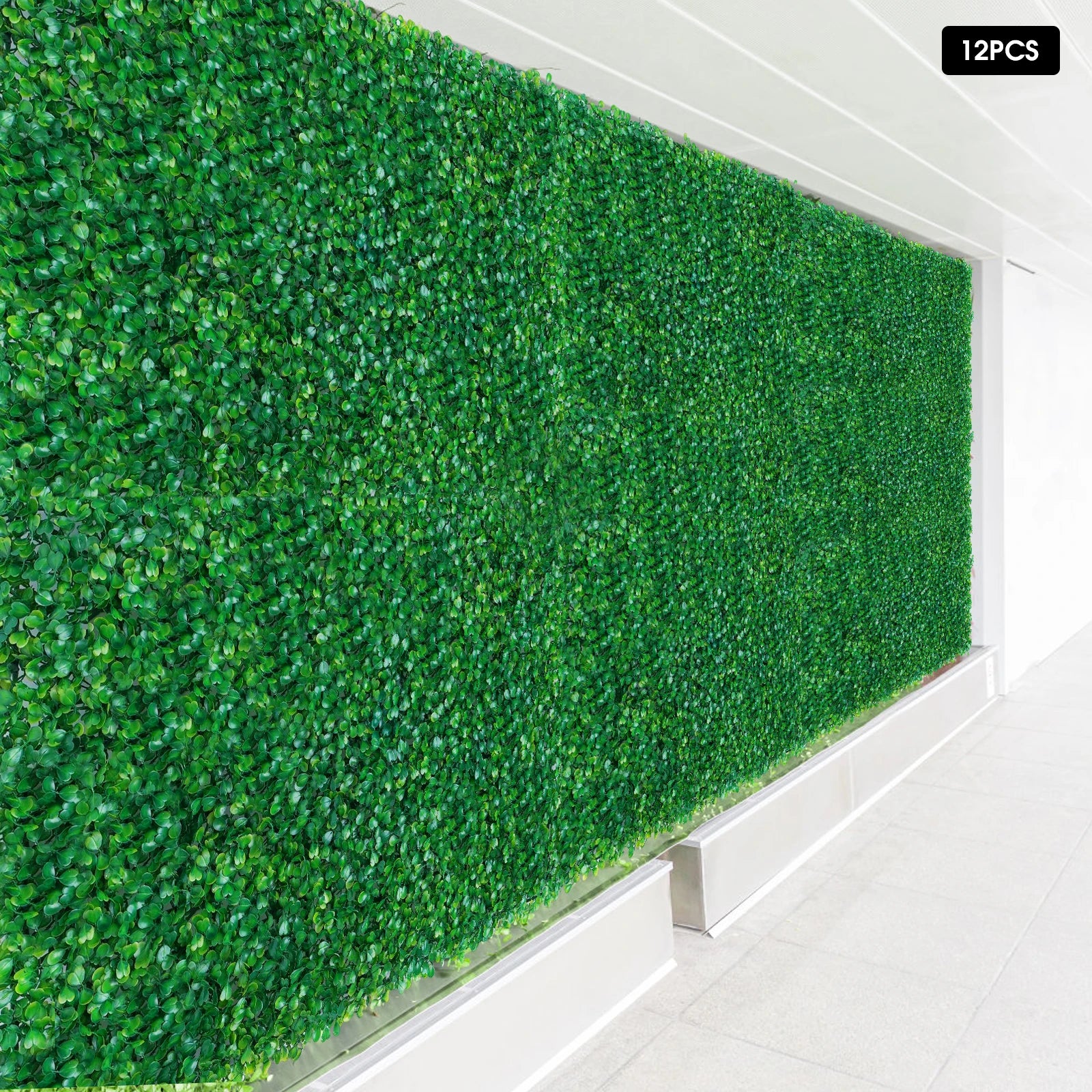 23.62" x 15.75" 12 Pieces Plant WallHigh-Density Fake Grass Green For Garden Fence Decoration