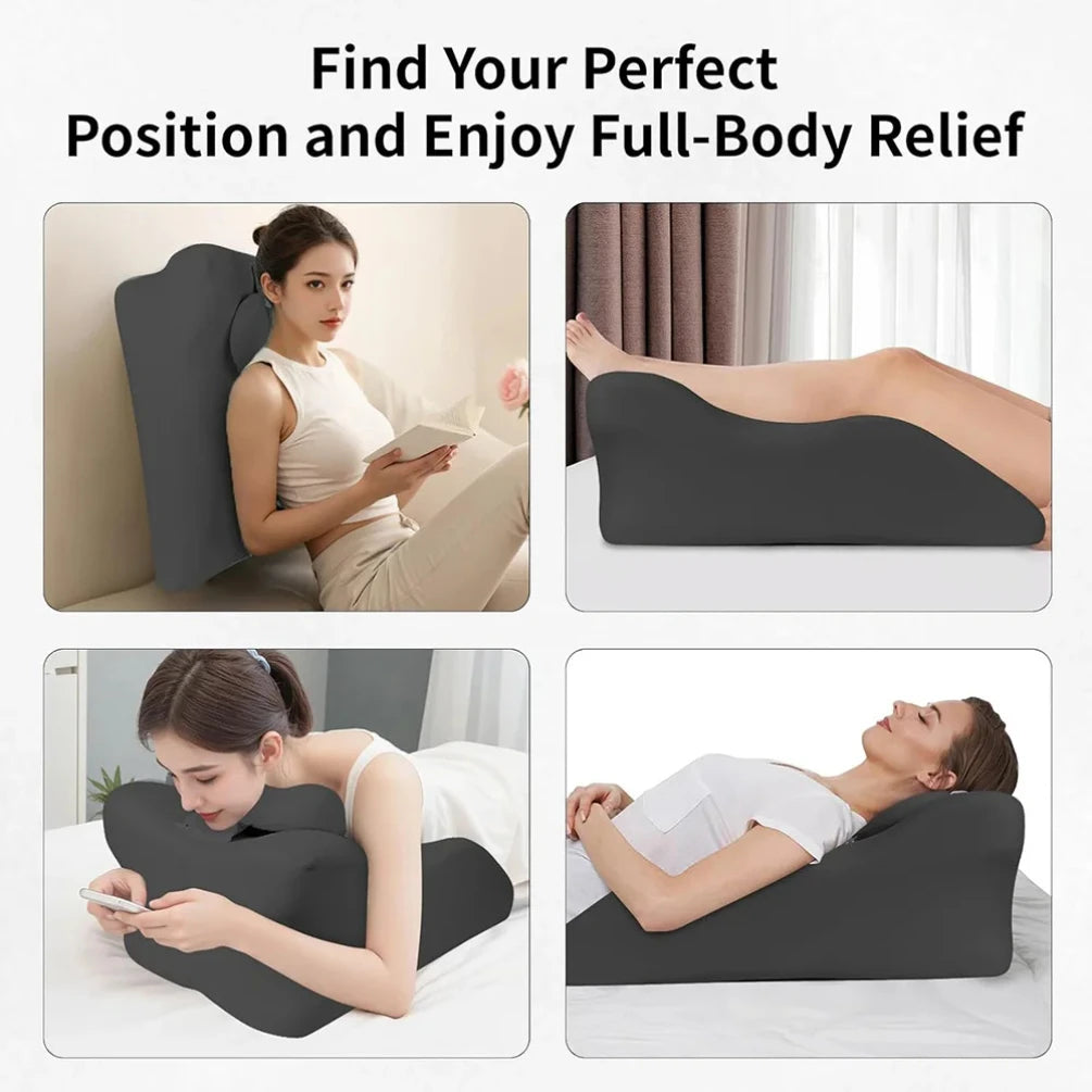 Bed Wedge Pillow for Acid Reflux or Sleeping with New Prone Position Ergonomic Pillow for Reading, Couple's Lying Pillow