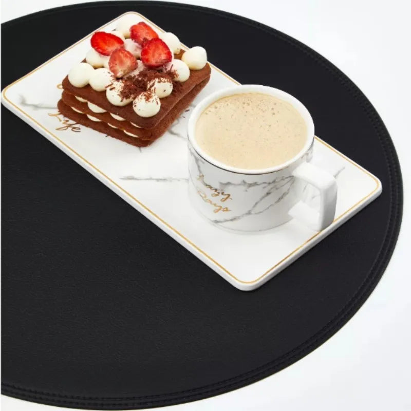 Faux Leather Round Placemats – Insulated Table Mats (1 / 4 / 6 Pack)