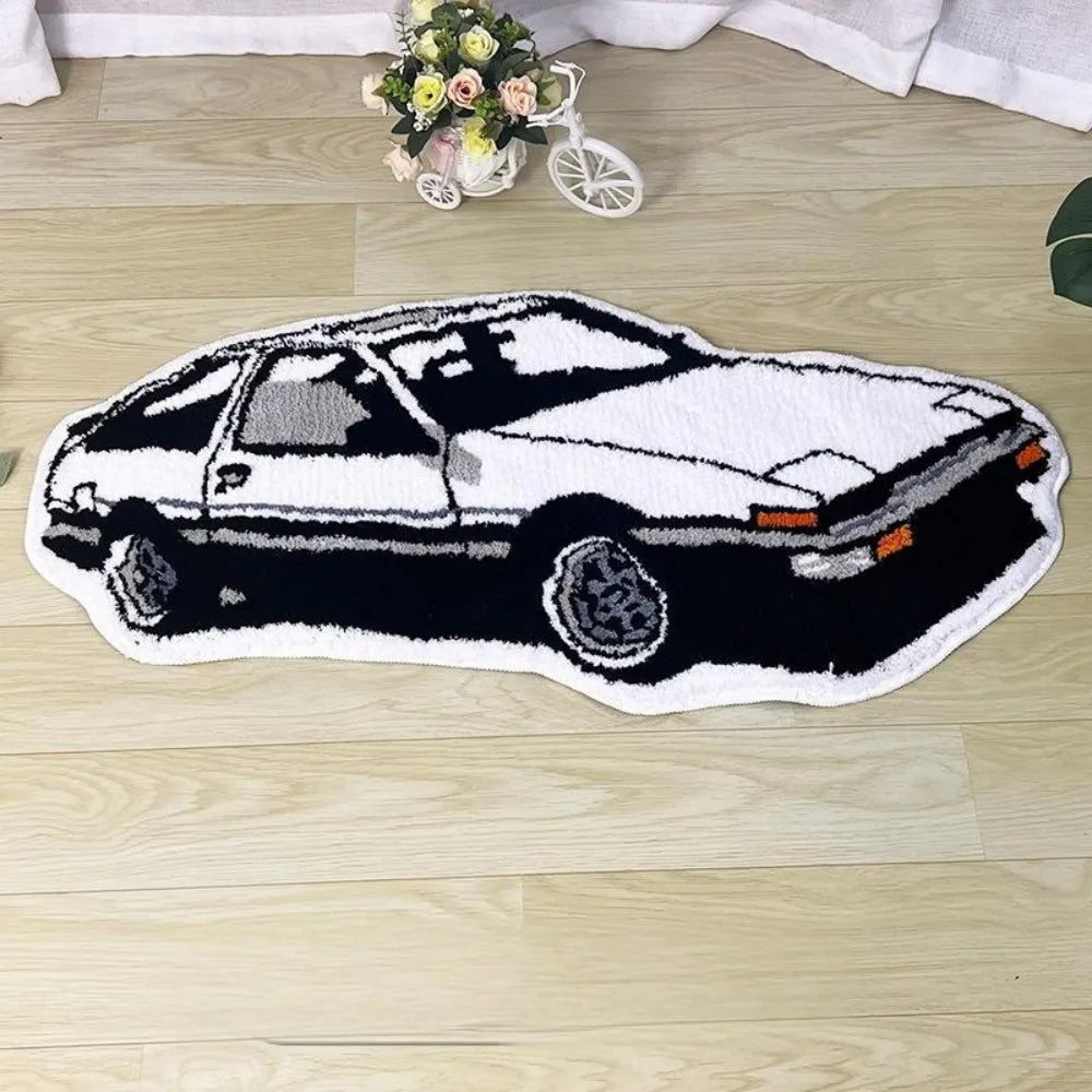 VIKAMA Cartoon Car Shaped Plush Carpet Living Room Bedroom Hallway Non Slip Wear Resistant Easy To Clean Home Decor Rug