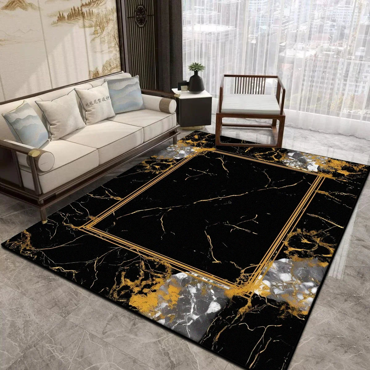 Minimalist Area Rug for Living Room Lounge Large Soft Carpet Non-Slip Machine Washable