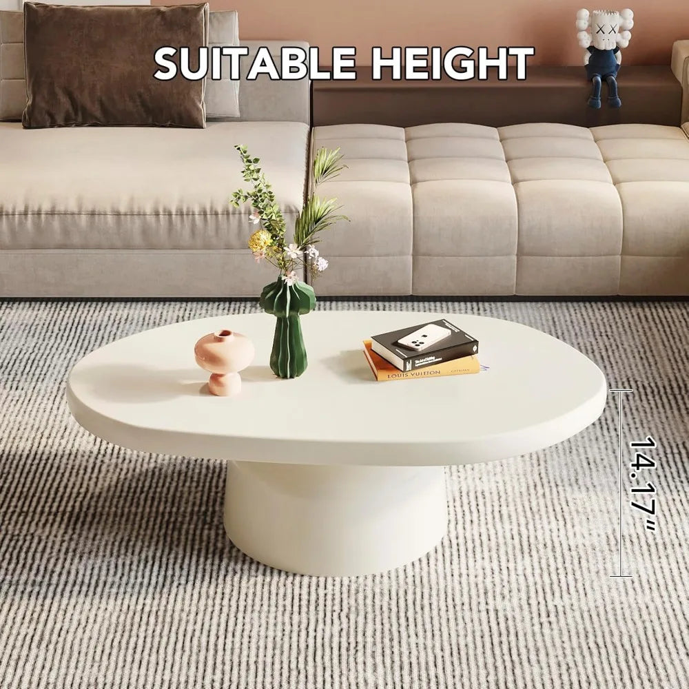 White Cloud Coffee Table – Modern Minimalist 45.67” Funky Accent Table