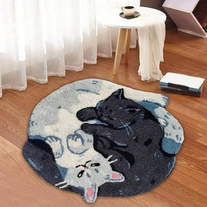 VIKAMA Faux Cashmere Cat Carpet Soft And Cozy Cool Insulation Warm Bedroom Living Room Sofa Bedside Blanket Home Decoration