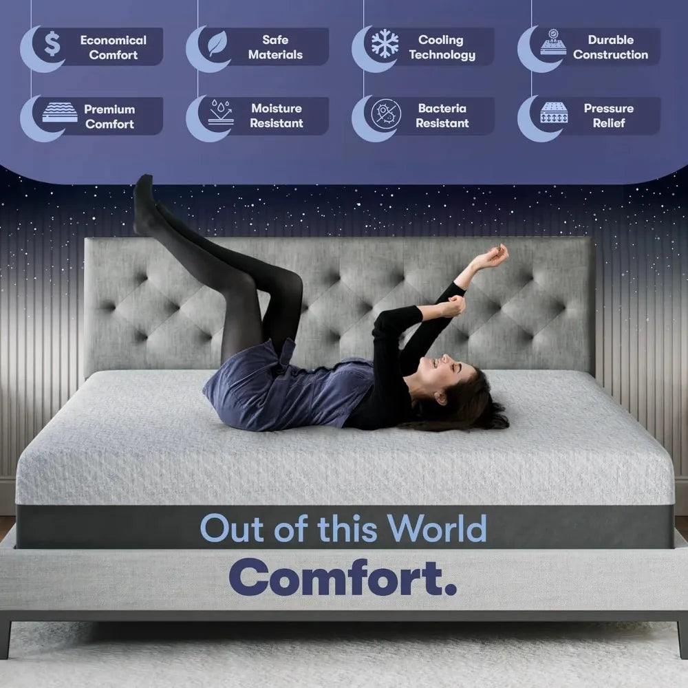 Gel Memory Foam Mattress in a Box, Made in The USA, CertiPUR-US® Certified Foam, Oeko-Tex, and Fiberglass-Free Certified Bed