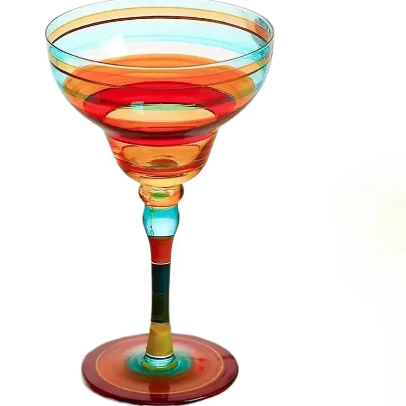 360ml Colorful Margarita Glasses Set Champagne Cocktail Cups Handmade Barware Elegant Home Bar Drinkware Wedding Party