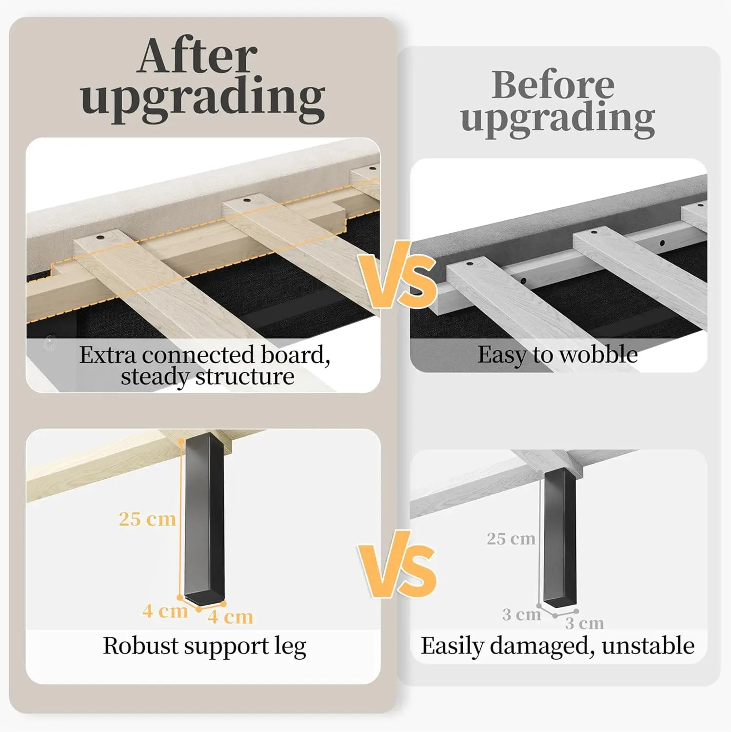 Upholstered Queen Bed Frame – Tufted Headboard with Wooden Slat Support (Beige Velvet)