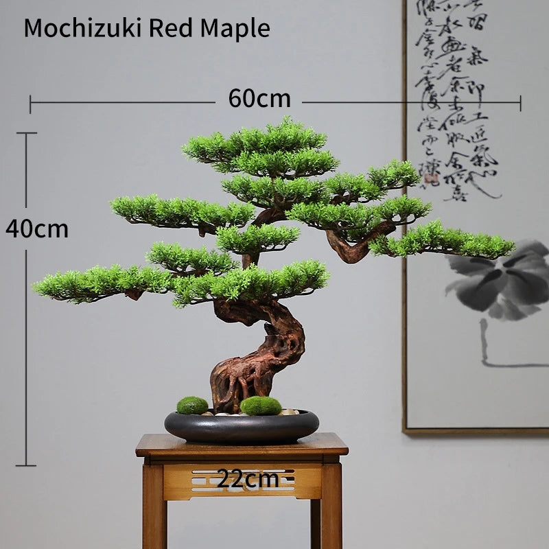 Simulation Welcome Pine Landscaping Decorations, Green Plant Bonsai Ornaments, Home, Living Room, Hotel, Porch Decoration