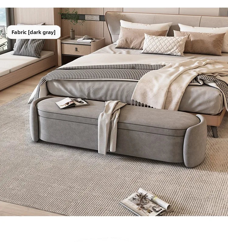 Modern Faux Leather Storage Ottoman Bench – Upholstered End-of-Bed Seat
