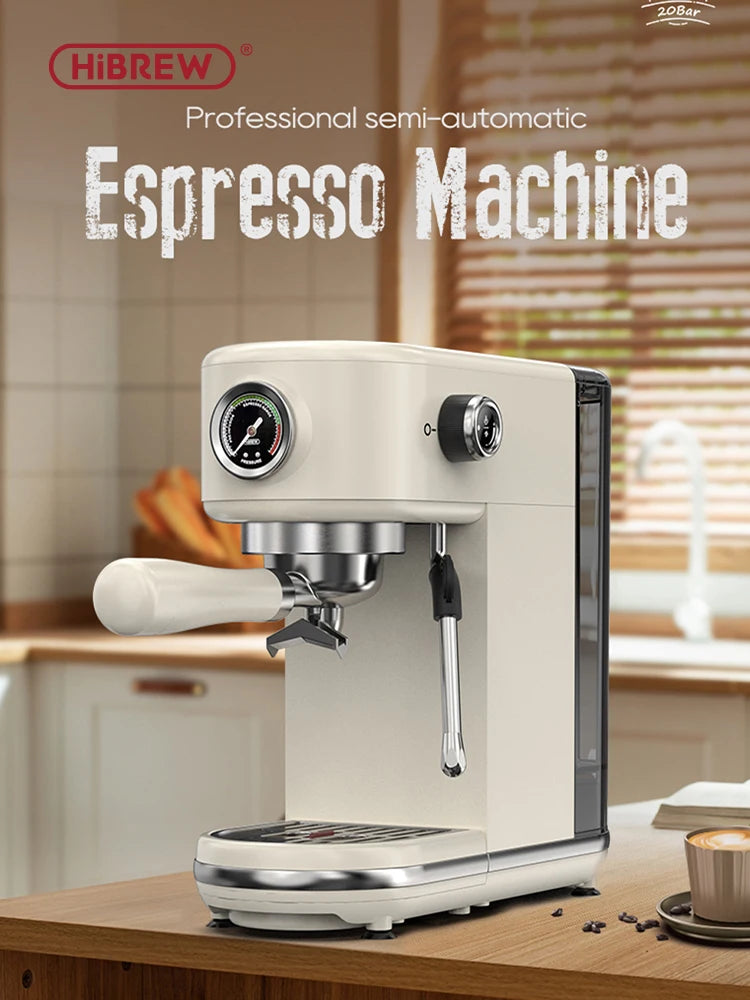 HiBREW 20 Bar Semi-Automatic Espresso Machine – Hot & Cold Cappuccino Maker (H10B)